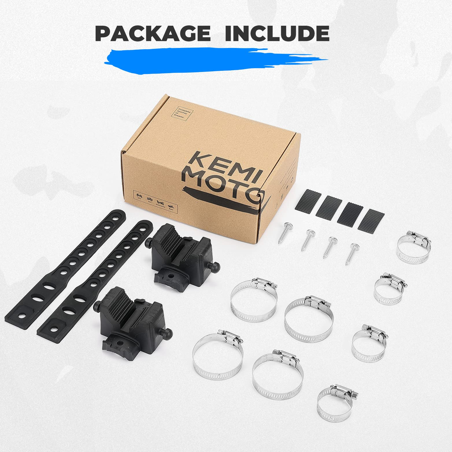 Kemimoto Type B Rubber Tool Clamp for 0.75–2.25" Roll Bars