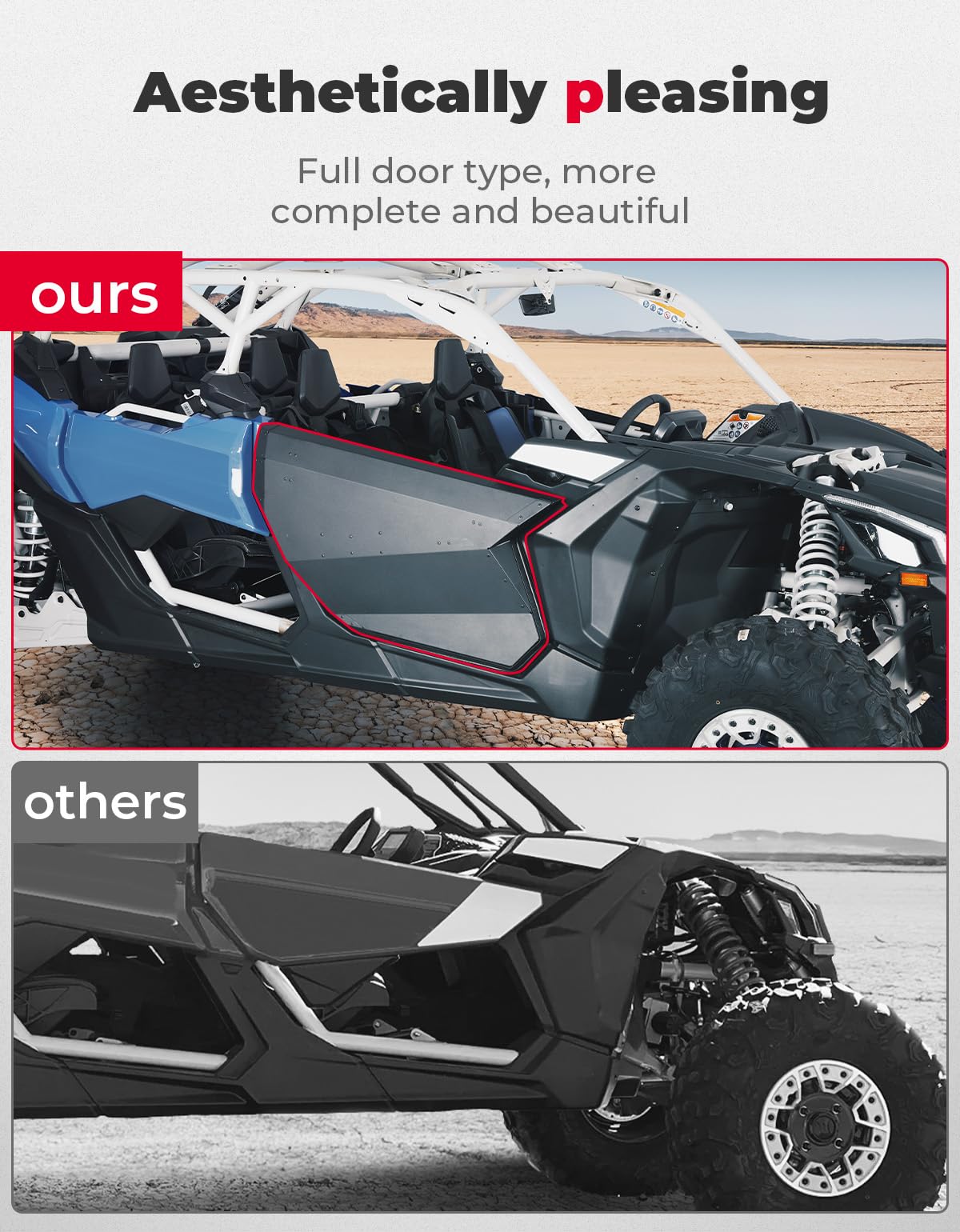 Kemimoto Aluminum Front Doors for Can‑Am Maverick X3 & X3 Max