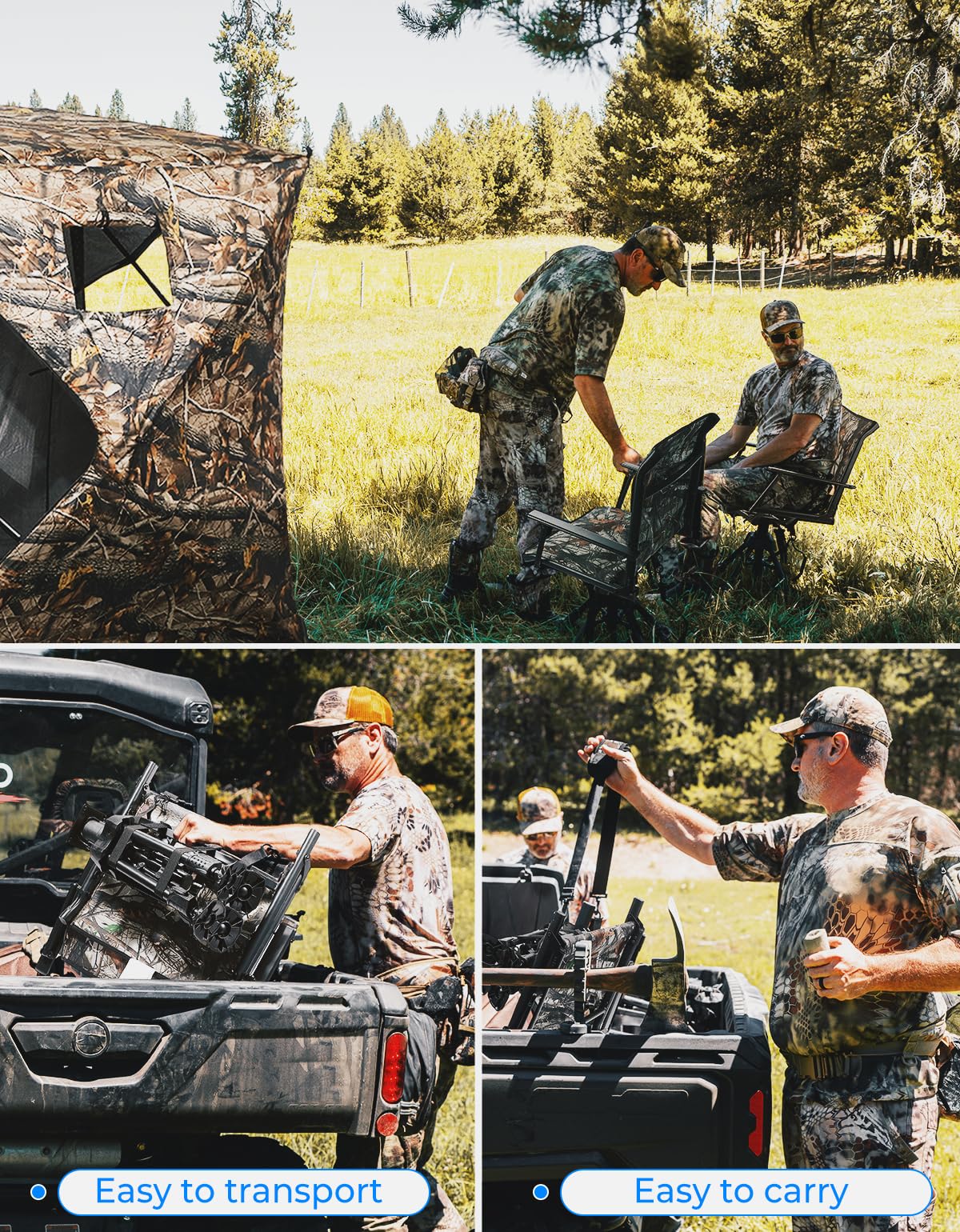 Kemimoto Camo 360 Degree Silent Swivel Blind Hunting Chair
