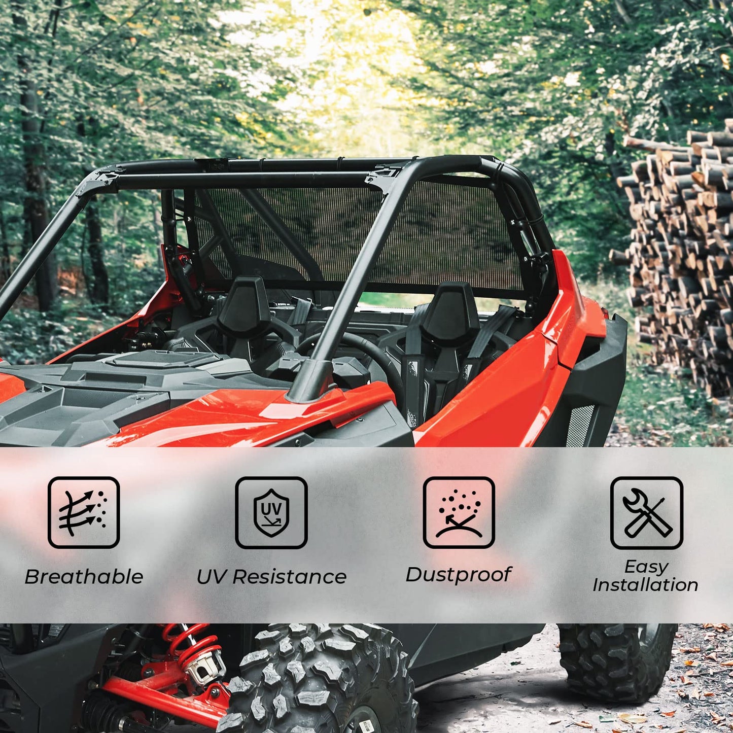 Kemimoto Rear Window Net Mesh for Polaris RZR PRO XP