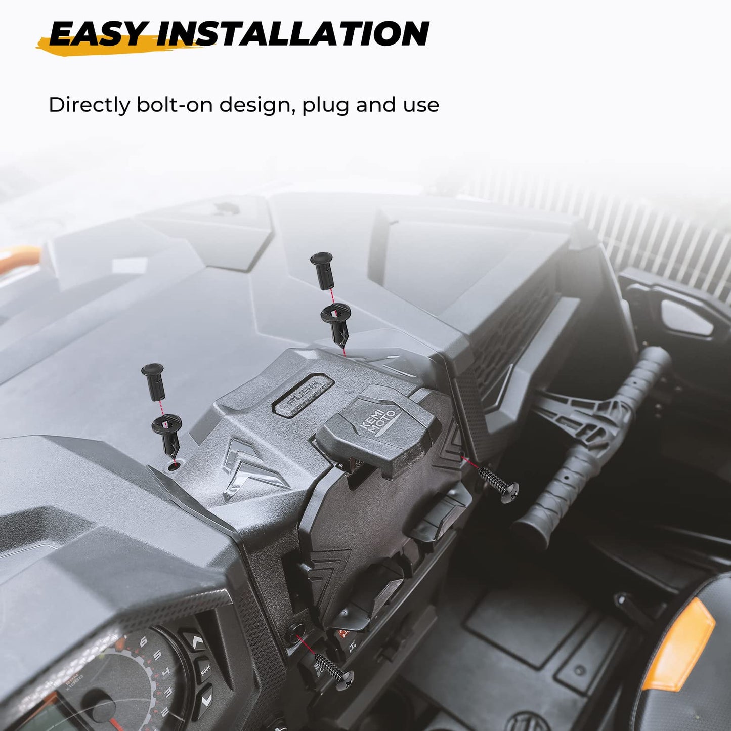 Kemimoto Tablet Mount Storage Box for Polaris RZR XP 1000