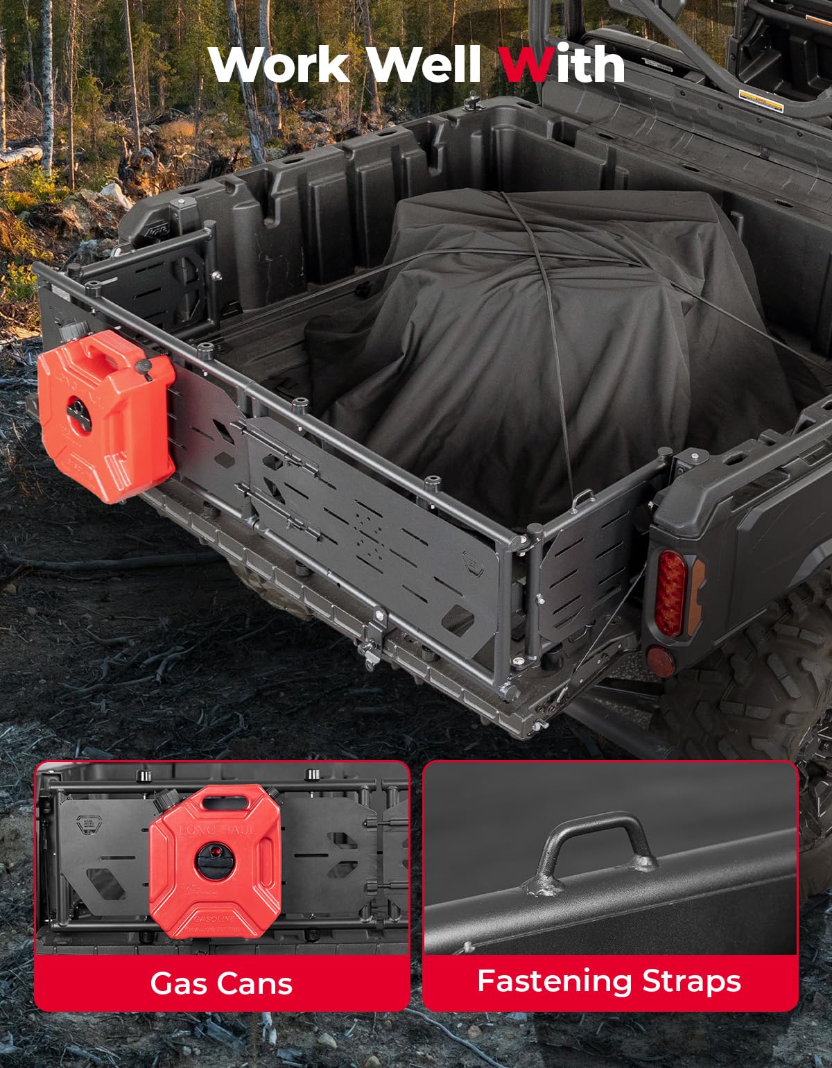 Kemimoto Heavy-Duty Bed Extender for Can-Am Defender UTV