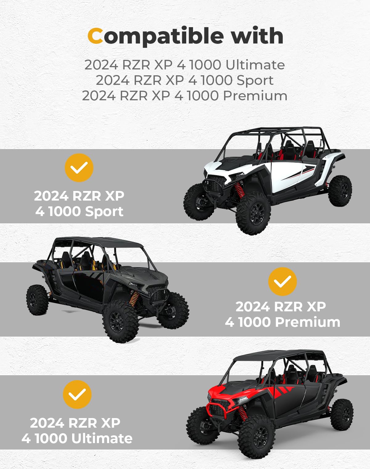 Kemimoto Window Mesh for 2024 Polaris RZR XP 4 1000