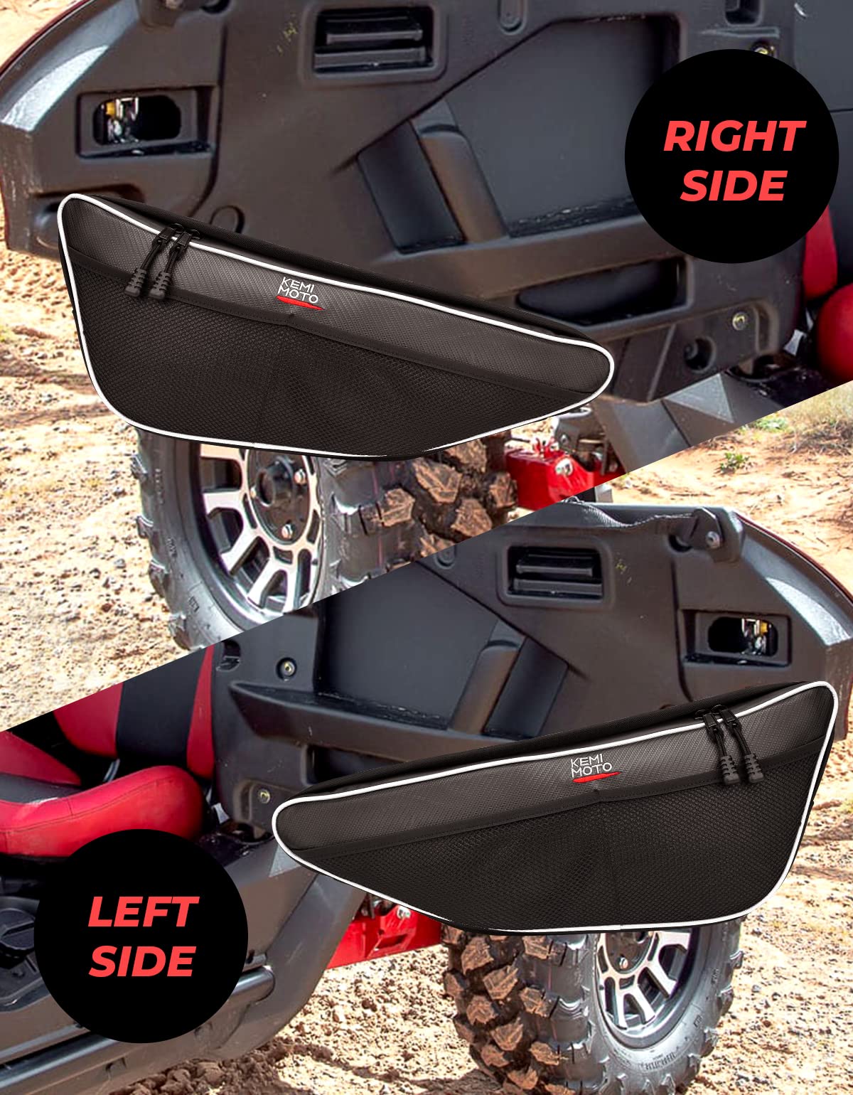 KEMIMOTO Talon Door Bags with Knee Pad, Pack of 2