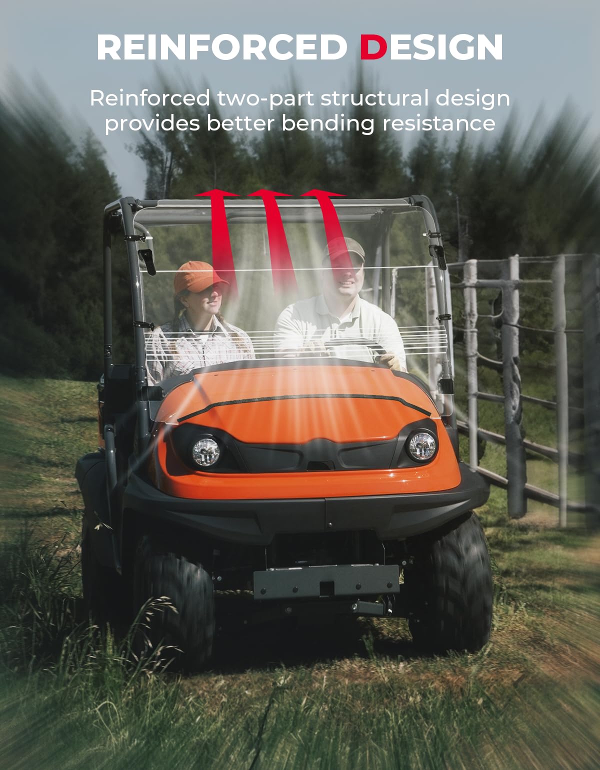 Kemimoto Front Windshield Scratch Resistant for Kubota RTV 400/500/520
