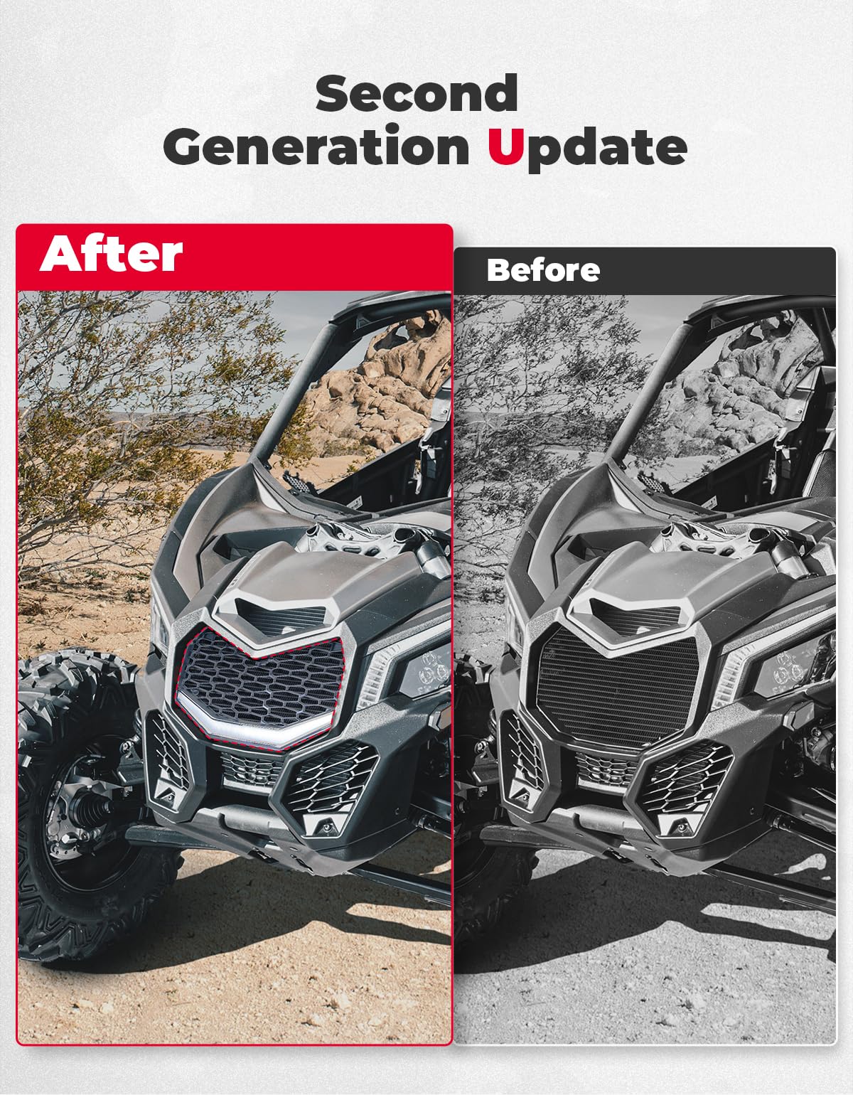 Kemimoto Front Bumper Mesh Grill for Can‑Am Maverick X3