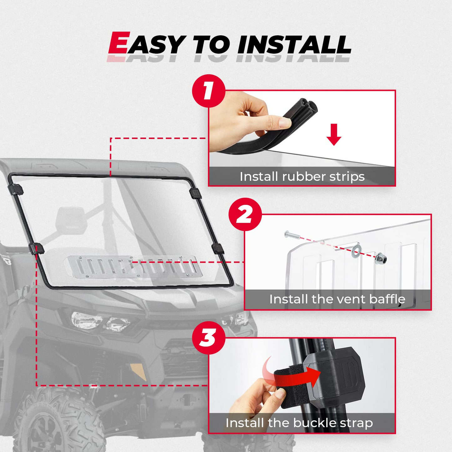 Front Vented Full Windshield for Can Am Defender HD 5/ 8 / 10 / MAX