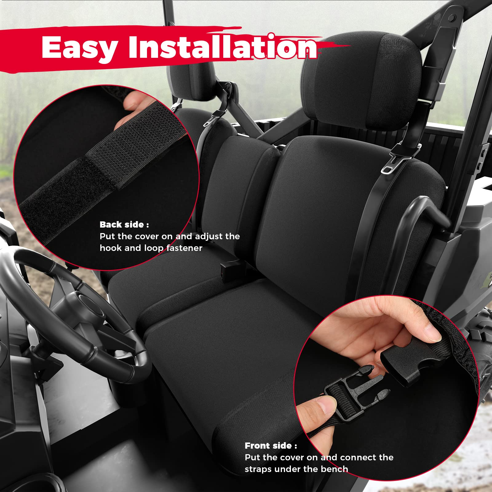 Kemimoto UTV Seat Cover for Can Am Defender HD5|7|8|9|10