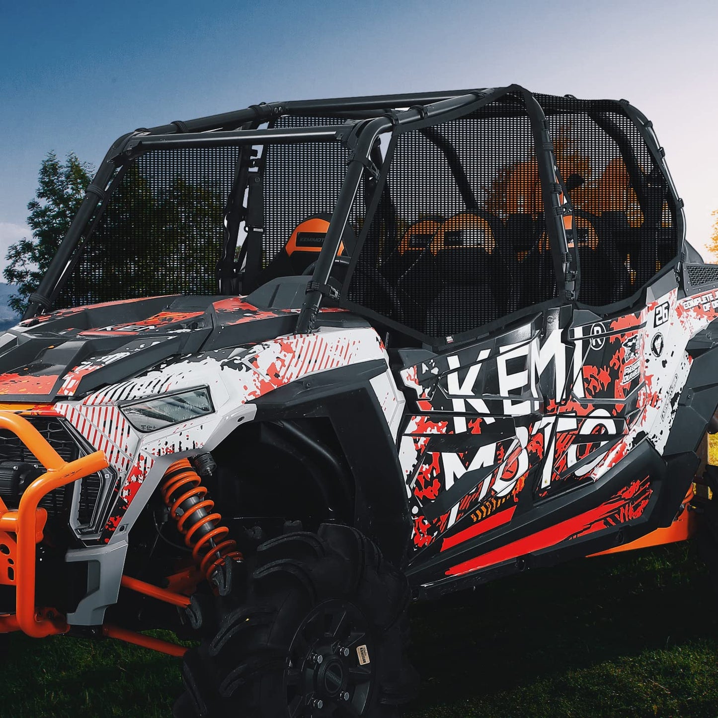 PVC Mesh Window Nets Door Nets for Polaris RZR XP 1000 4 Door 2014-2023