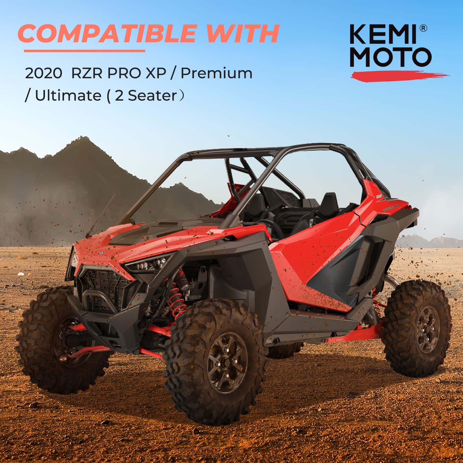 Kemimoto Half Door Panels Black for RZR Pro XP 2020-2024
