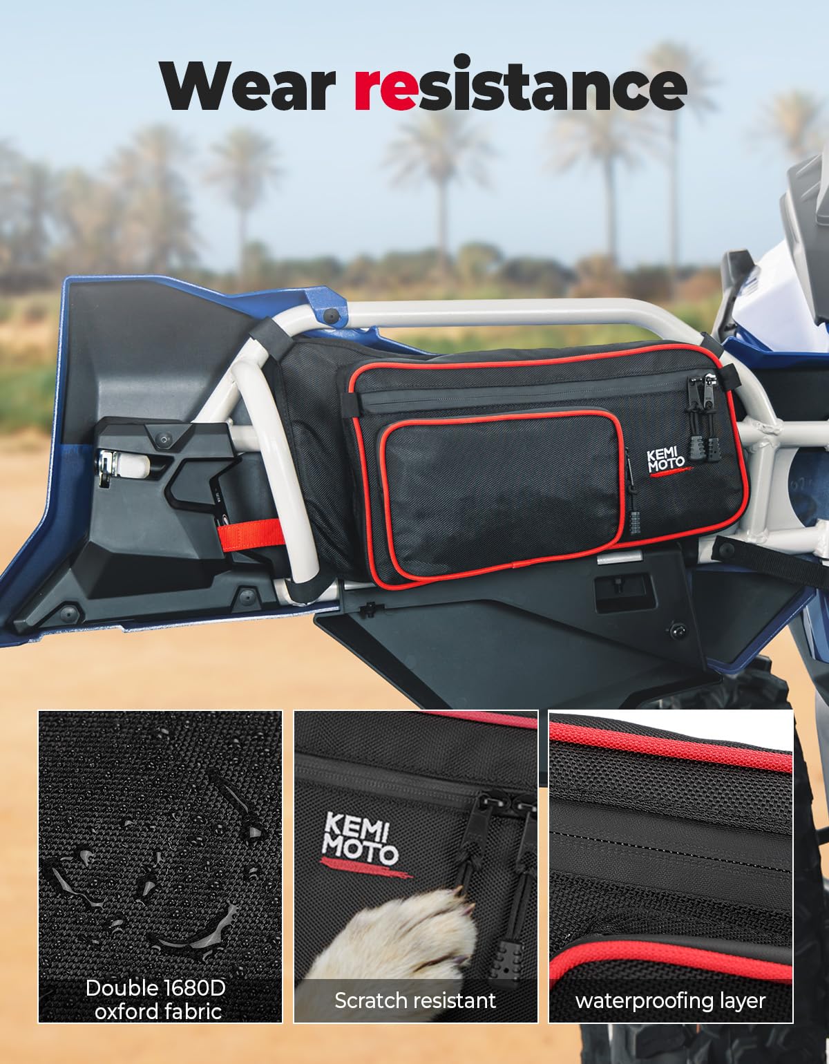 Front and Rear Door Bags for Can‑Am Maverick X3 Max – Red