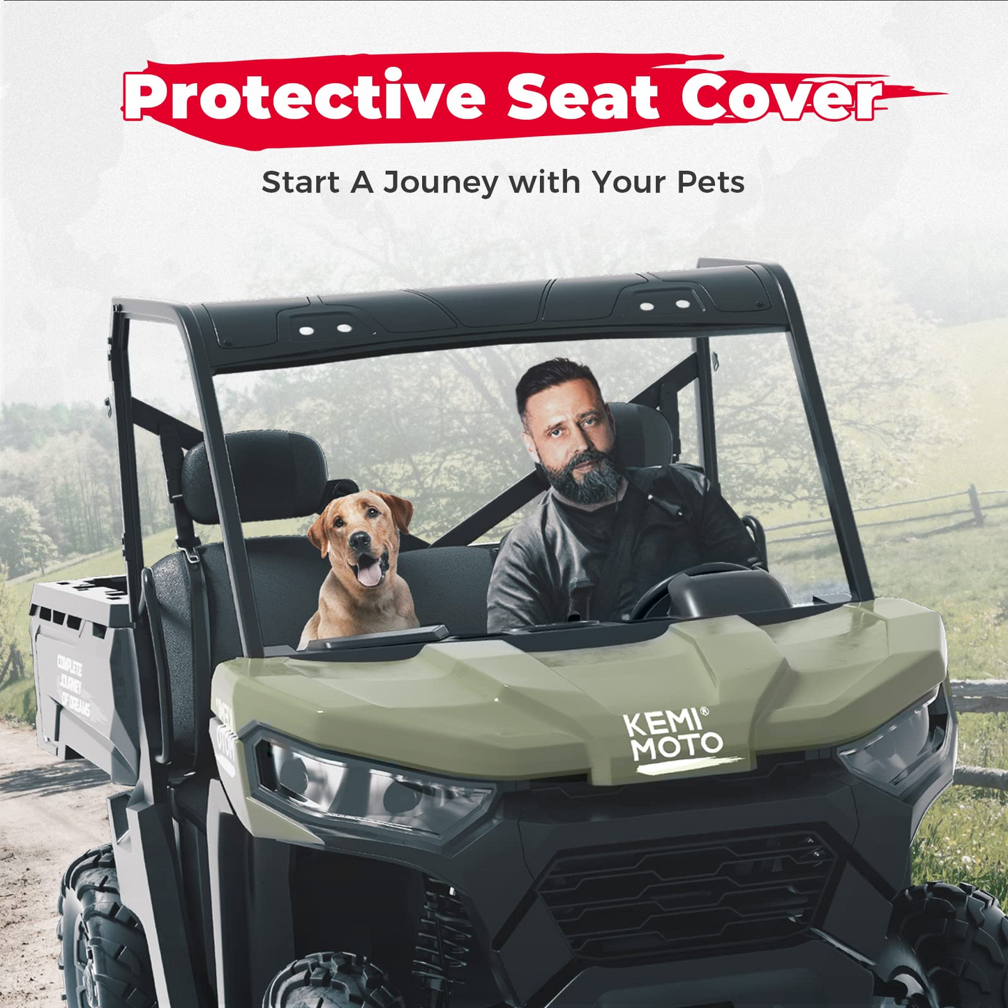 Kemimoto UTV Seat Cover for Can Am Defender HD5|7|8|9|10