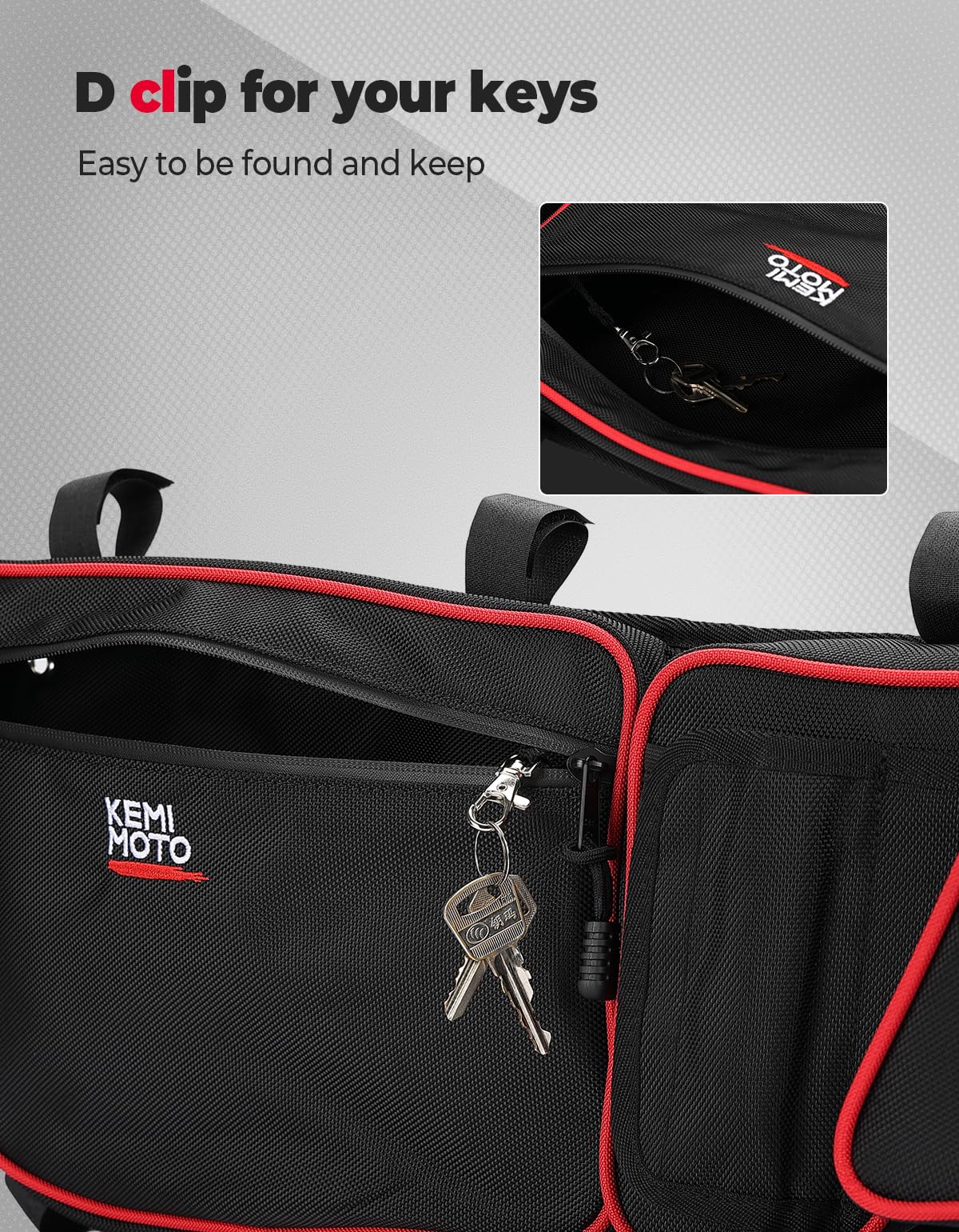 Kemimoto Bags with Knee Pads for Can‑Am Maverick X3 Red