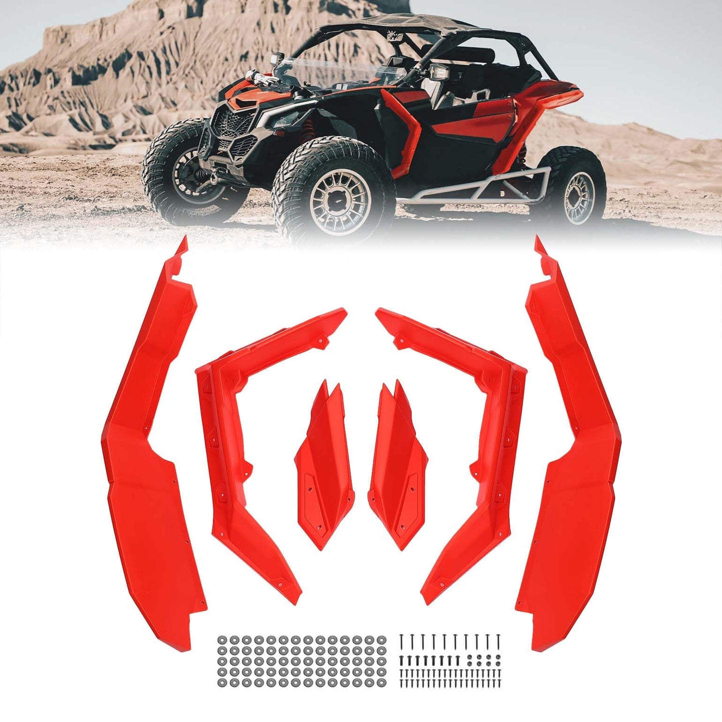 Red Fender Flares for Can‑Am Maverick X3 / X3 MAX