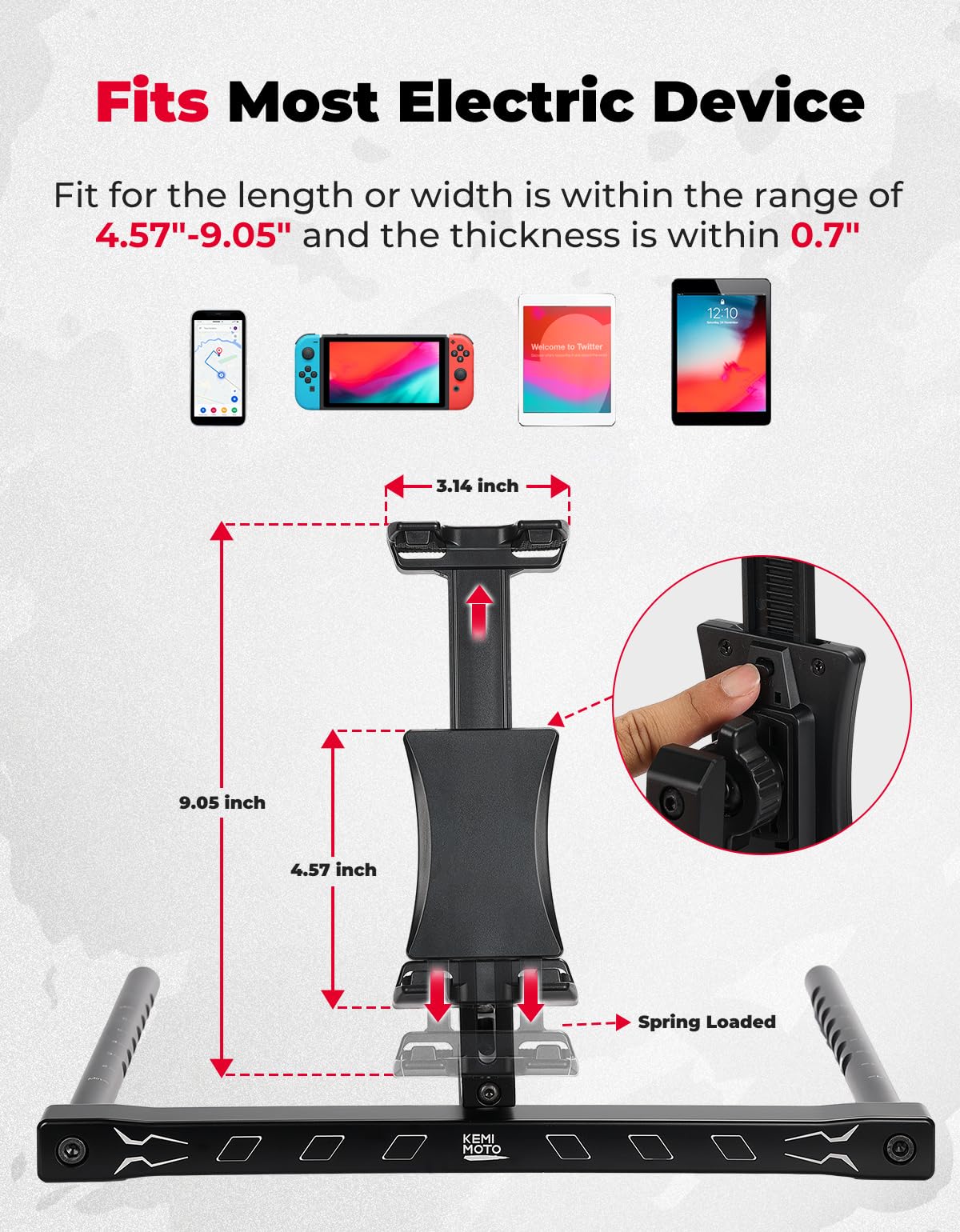 Electronic Device Mounts with Grab Bar For RZR PRO XP/R/Turbo R