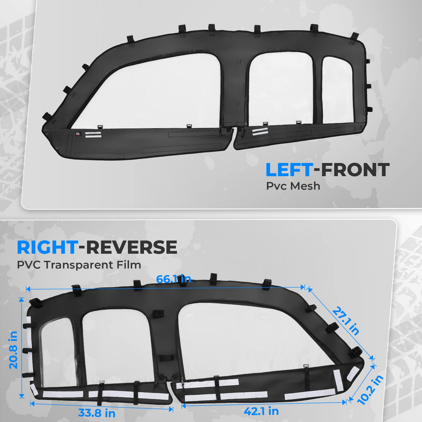 Soft Cab Enclosure Upper Doors for General XP 4 1000