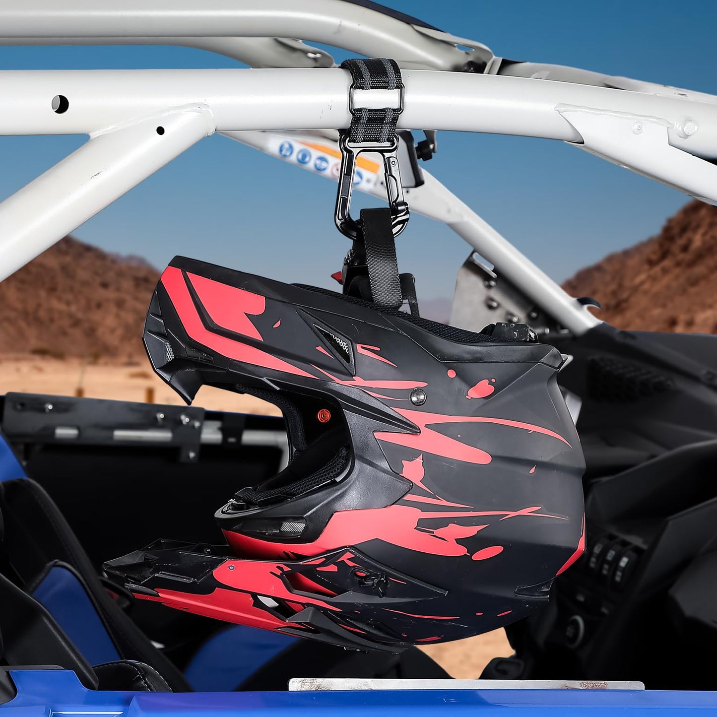 Kemimoto UTV Helmet Hook 1.5–2.0" Roll Bar for Polaris
