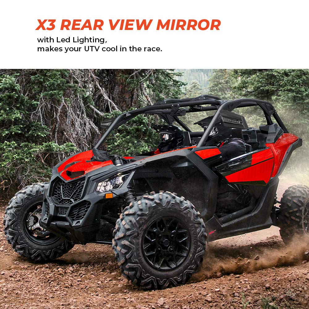 Kemimoto LED Mirrors With Turn Signal For Can‑Am Maverick X3