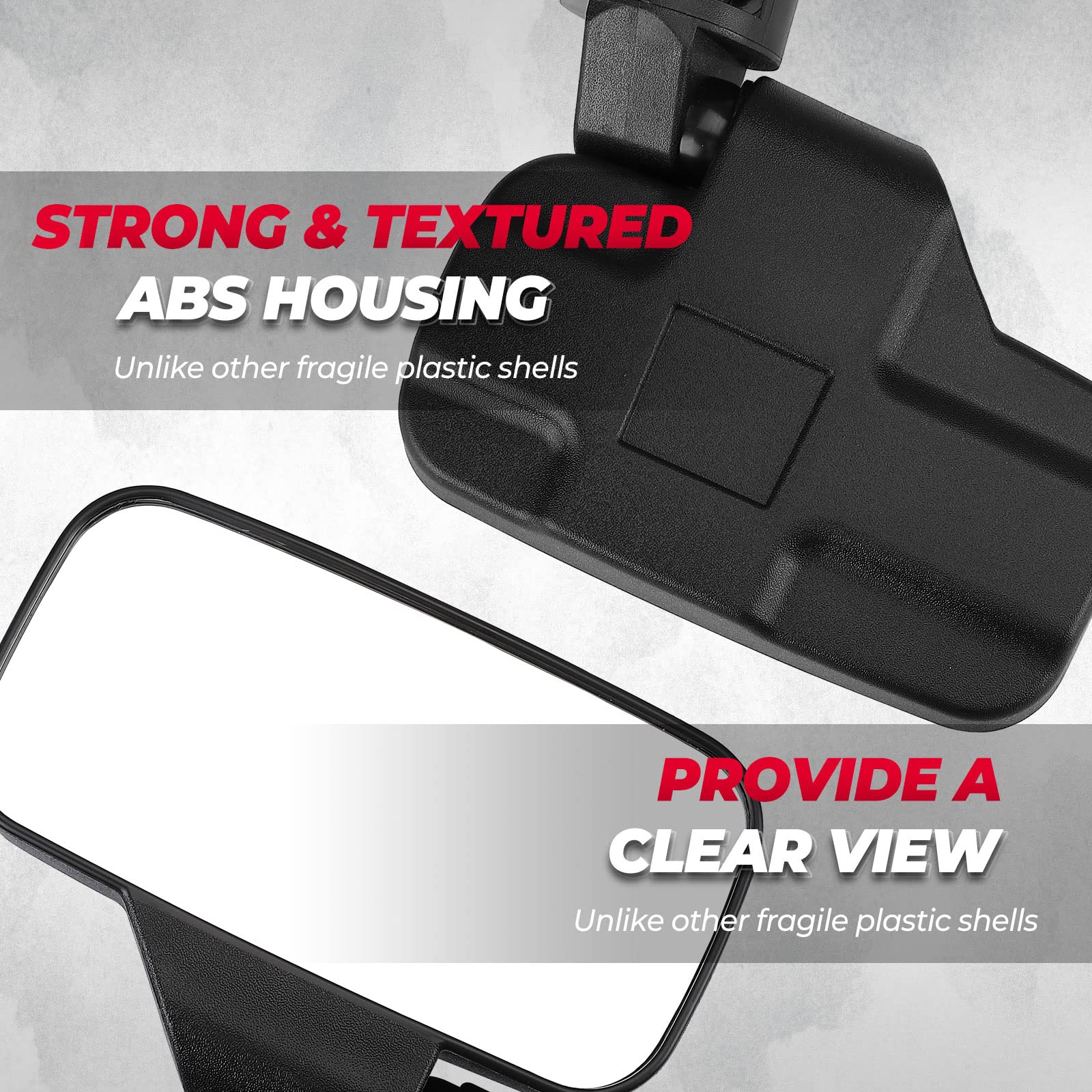 Kemimoto UTV Mirror Set ABS for Polaris Ranger 500-1000