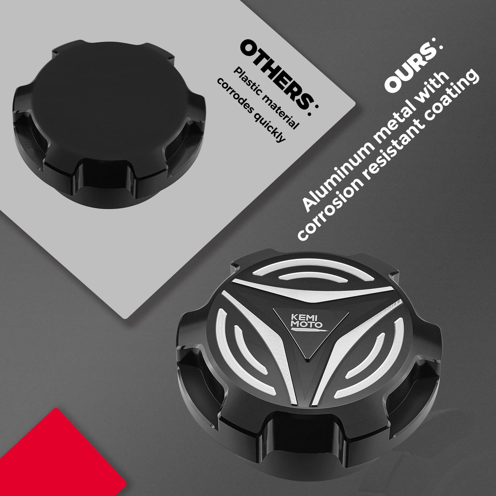 Kemimoto Side Storage Bags Aluminum Gas Cap for Polaris Slingshot