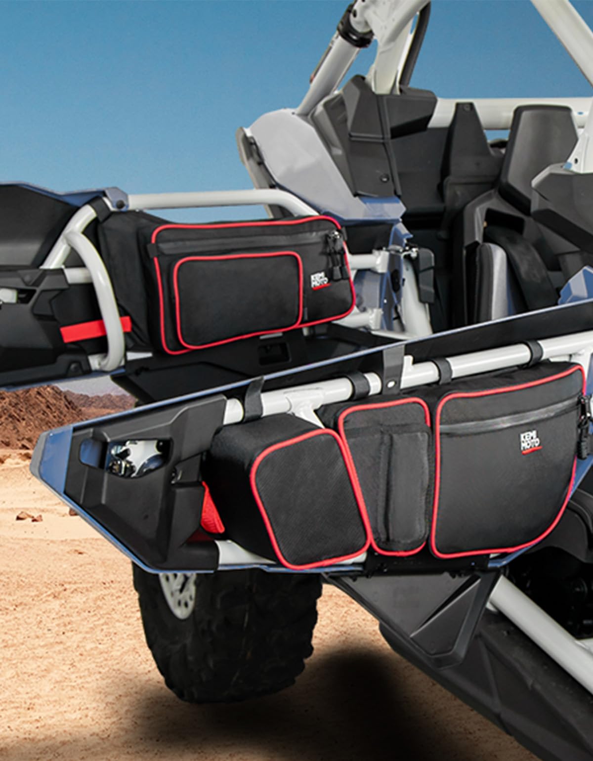 Front and Rear Door Bags for Can‑Am Maverick X3 Max – Red