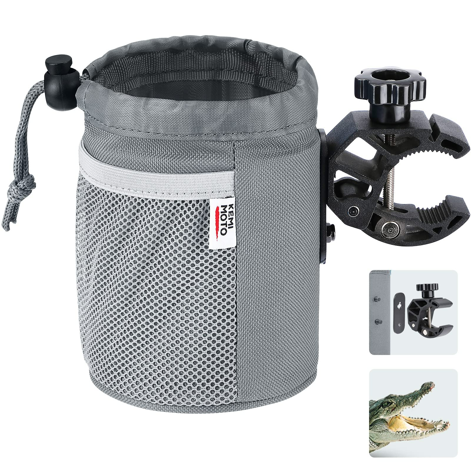 Universal Oxford Fabric Cup Holder with 0.6"-1.5" Alligator Clamp