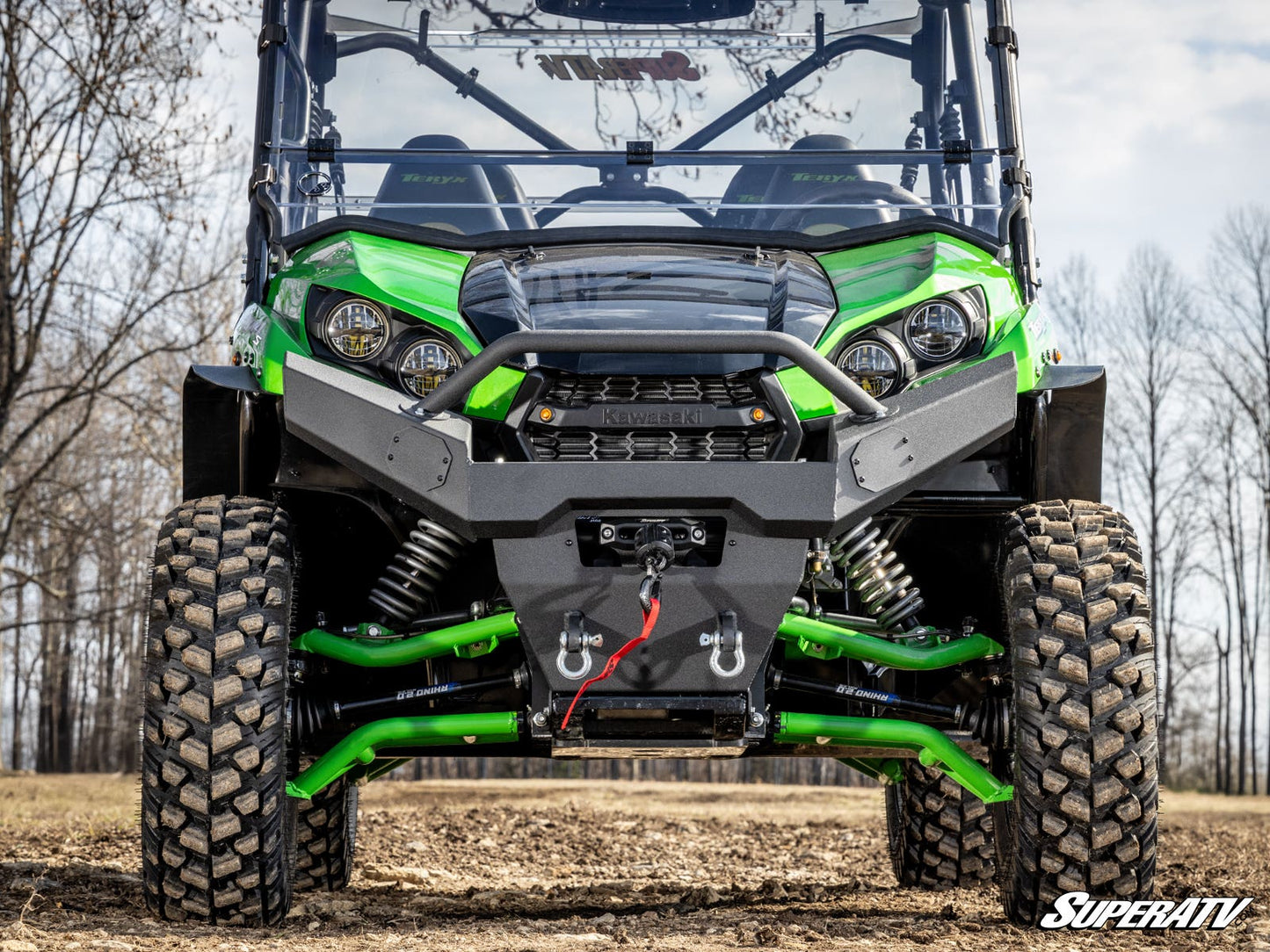 SuperATV Kawasaki Teryx Ready-Fit Winch 4500lb Black Ops 50′ Rope