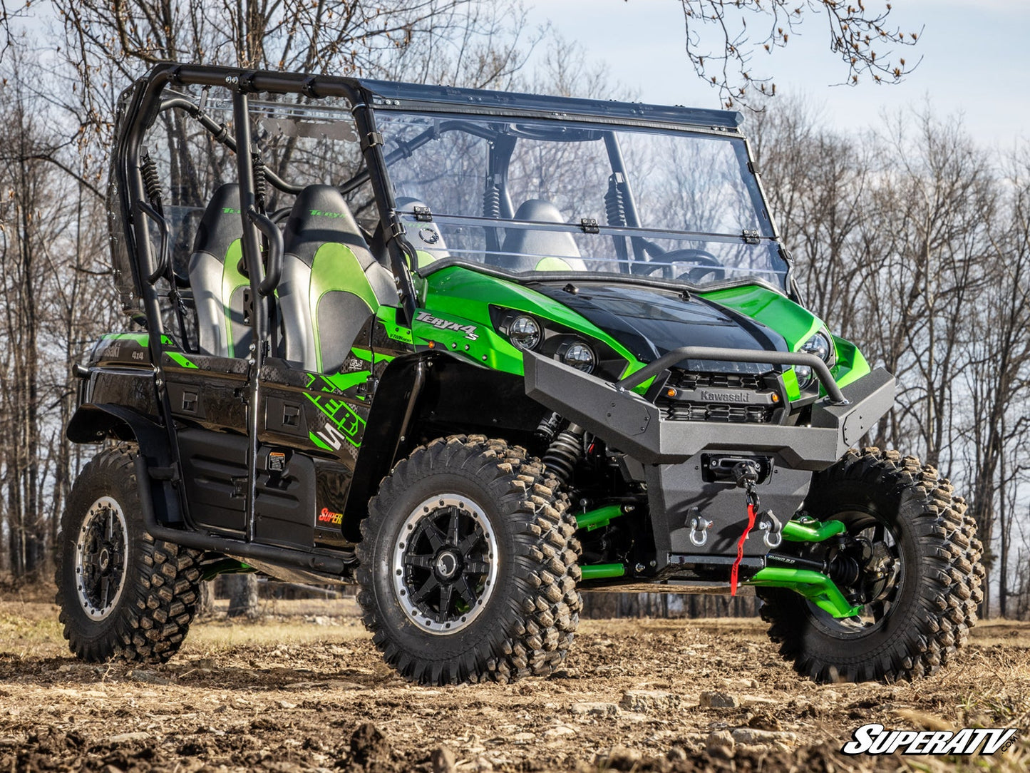 SuperATV Kawasaki Teryx S Ready-Fit Winch 4500lb Black Ops