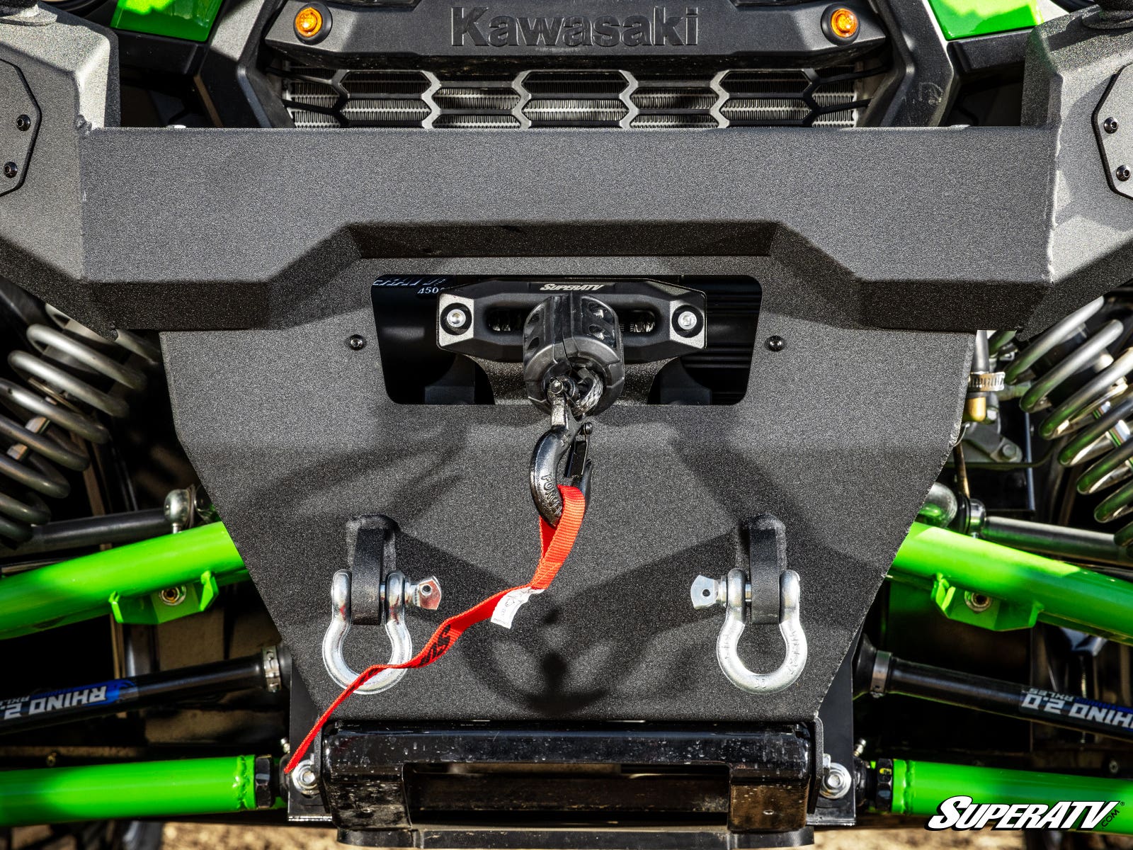 SuperATV Kawasaki Teryx Ready-Fit Winch 4500lb Black Ops 50′ Rope