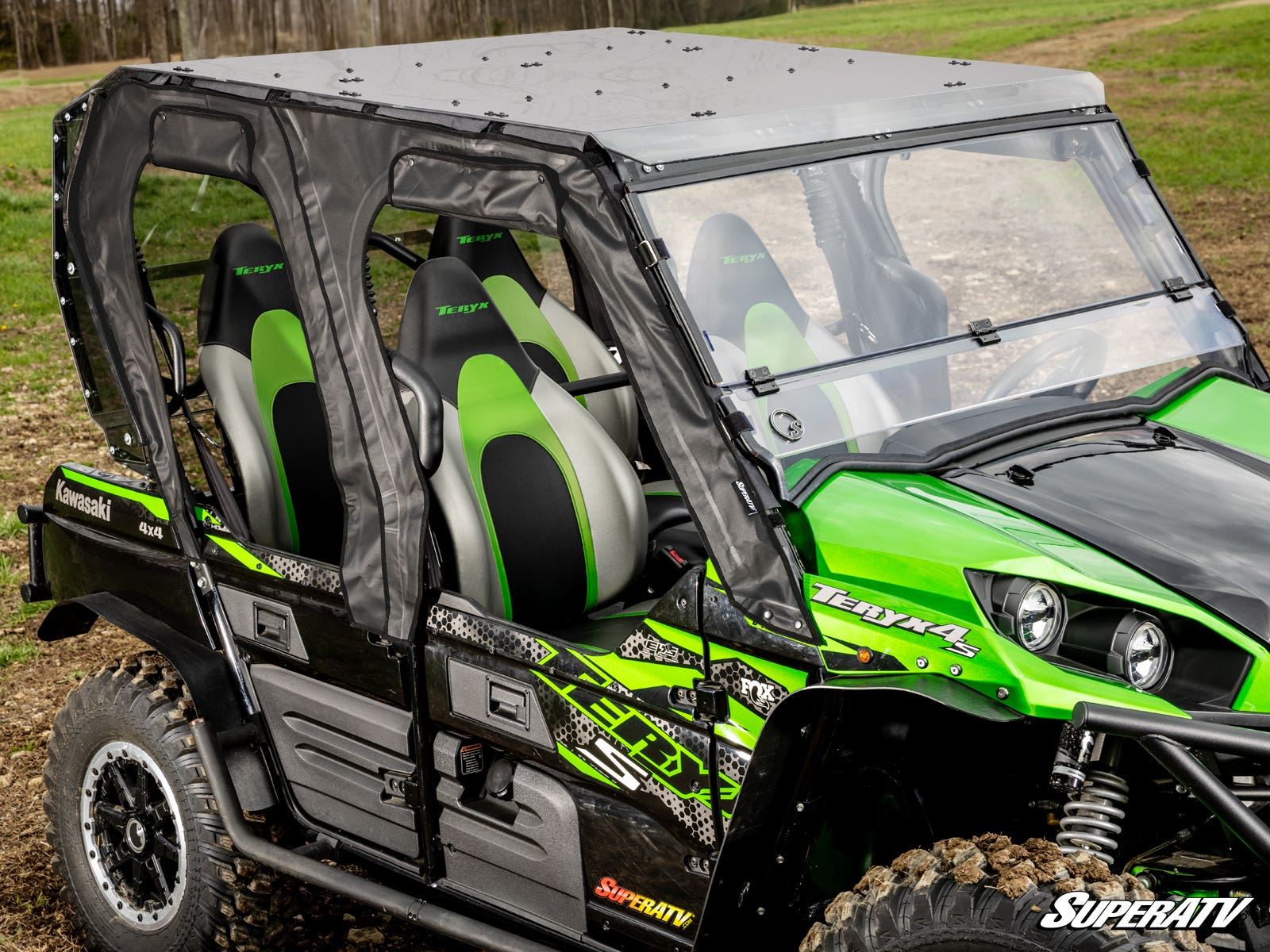 SuperATV Kawasaki Teryx 4 Primal Soft Cab Enclosure Upper Doors