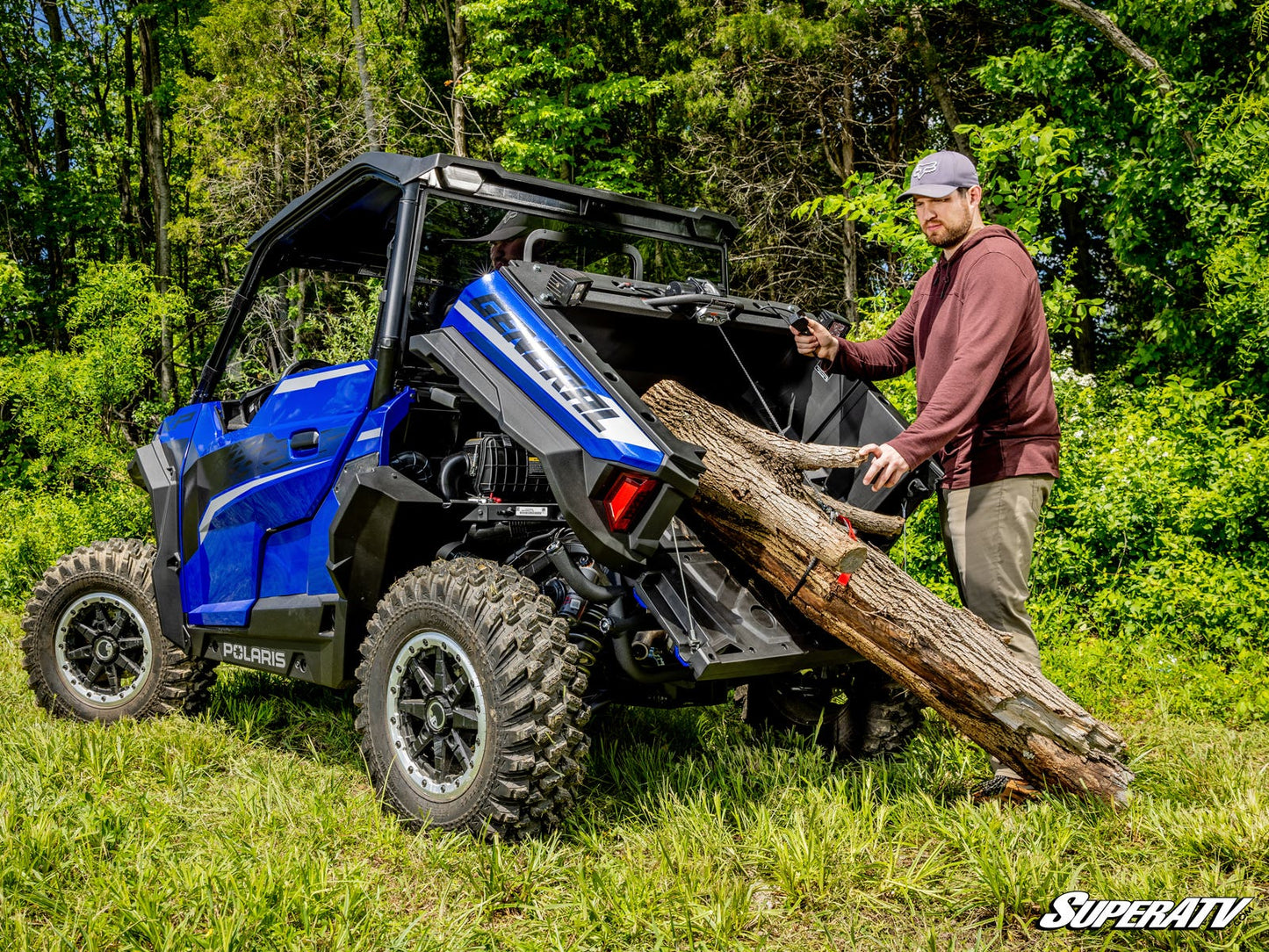 SuperATV Polaris General XP 1000 Bed Winch 500‑Lb Capacity