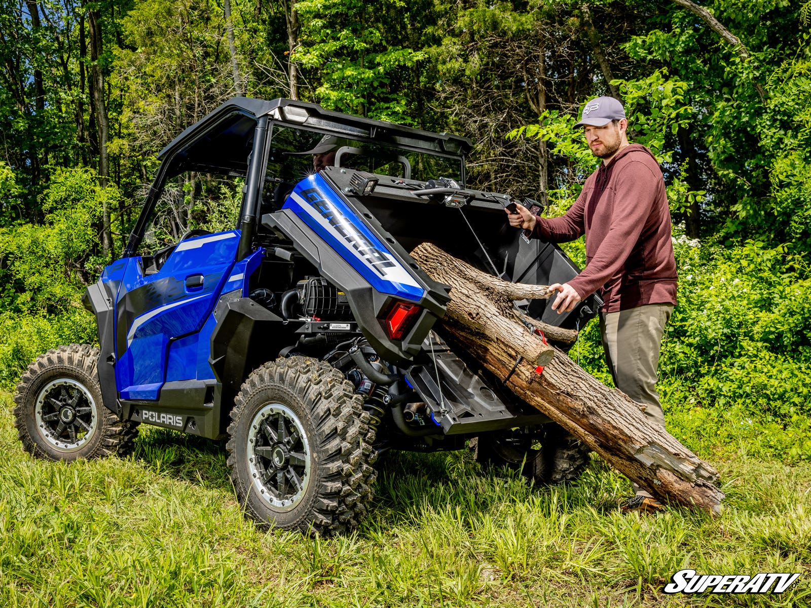 SuperATV Polaris General XP 1000 Bed Winch 500‑Lb Capacity