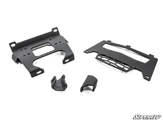 SuperATV Polaris RZR S 1000 Winch Mounting Plate Powder-Coated Steel