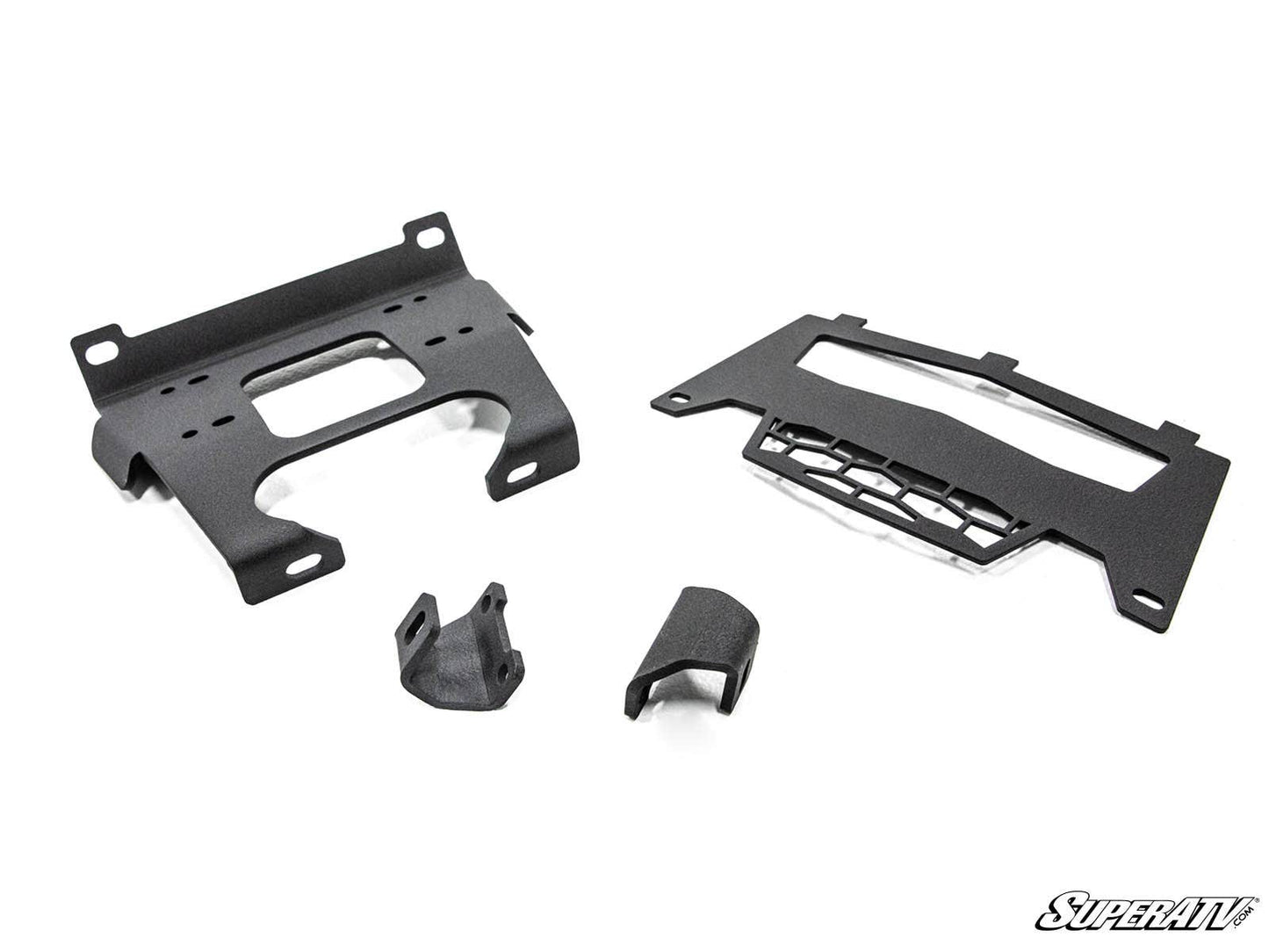 SuperATV Polaris RZR S 1000 Winch Mounting Plate Powder-Coated Steel