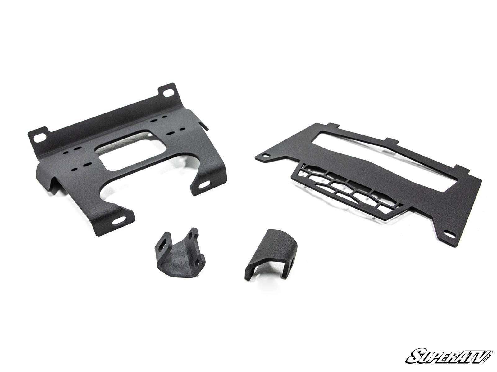 SuperATV Polaris RZR 900 Winch Mounting Plate Powder-Coated Steel