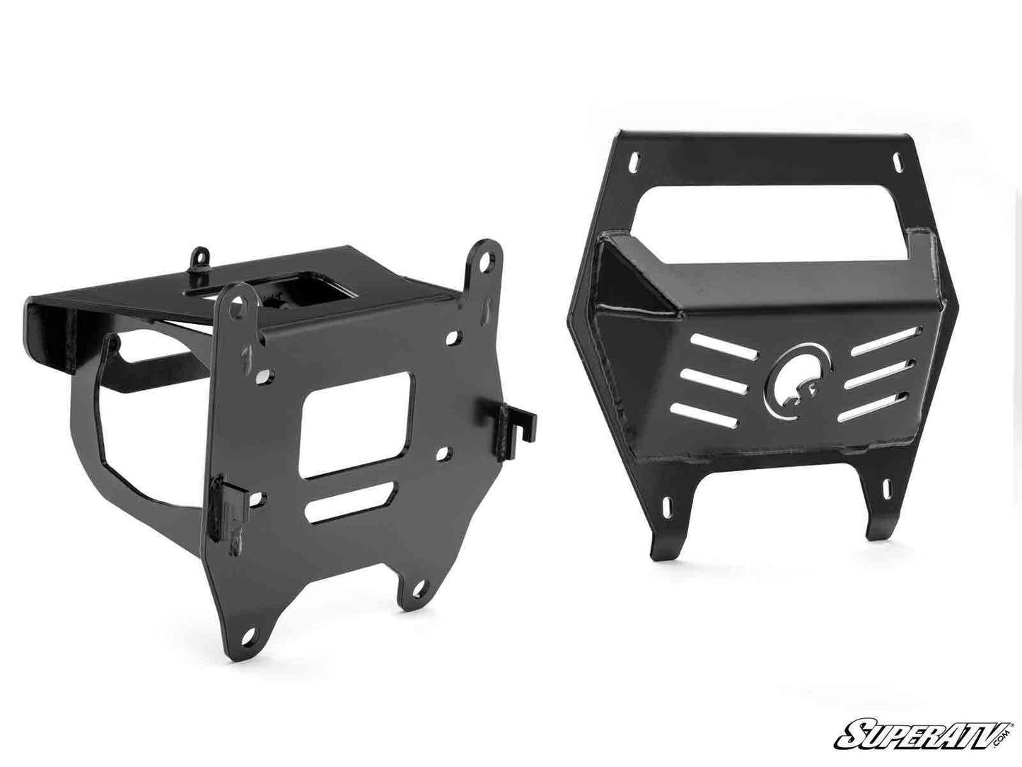 SuperATV Polaris RZR Pro R Winch Mounting Plate Heavy-Duty Steel