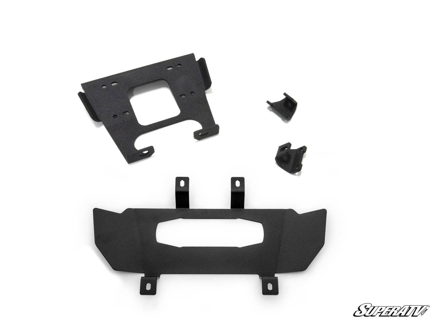 SuperATV Polaris RZR XP 1000 Winch Mounting Plate Powder-Coated Steel
