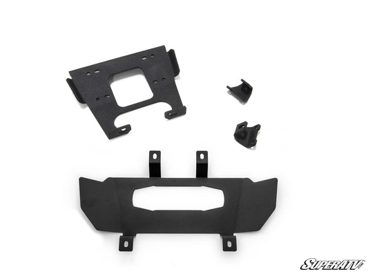 SuperATV Polaris RZR XP 1000 Winch Mounting Plate Powder-Coated Steel