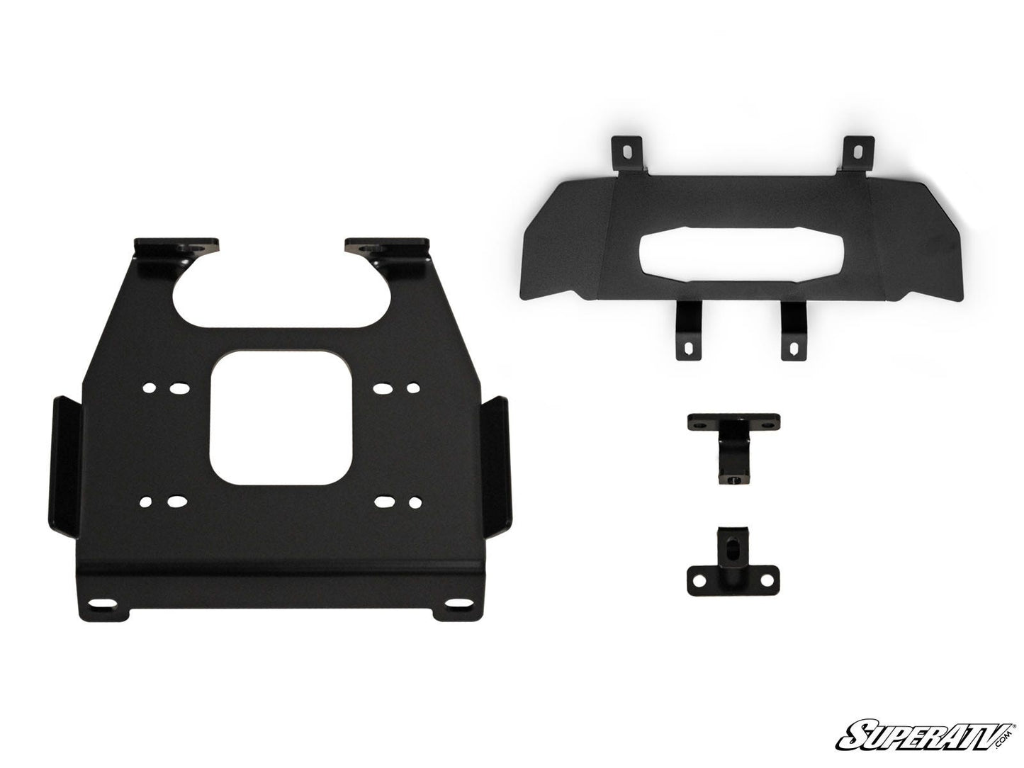 SuperATV Polaris RZR XP 1000 Winch Mounting Plate Powder-Coated Steel