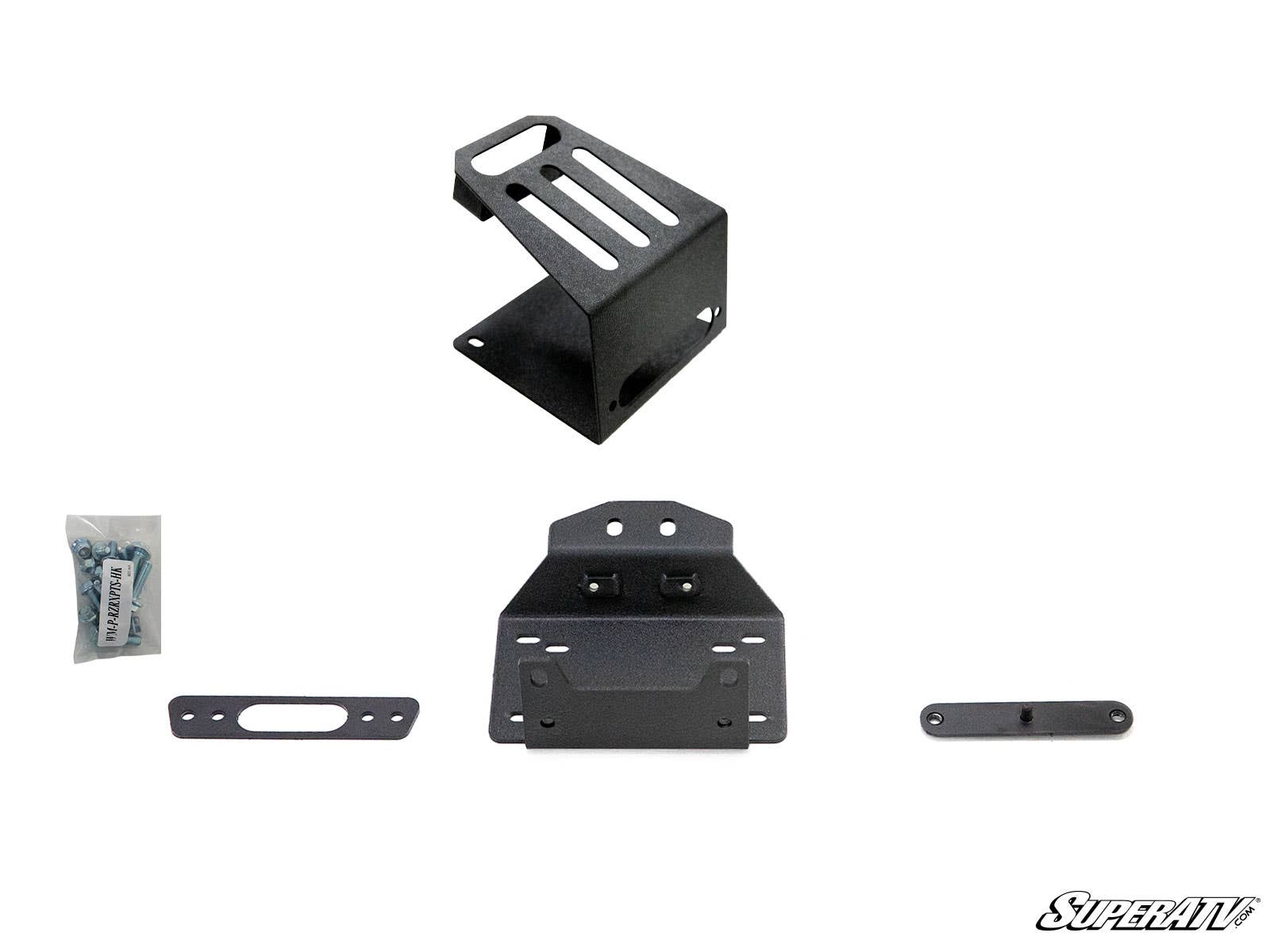 SuperATV Winch Mount Powder-Coated Steel Polaris RZR XP Turbo S