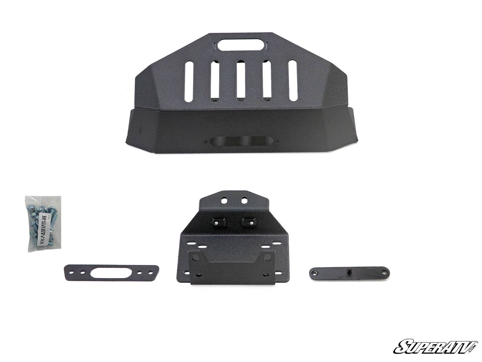 SuperATV Winch Mount Powder-Coated Steel Polaris RZR XP Turbo S