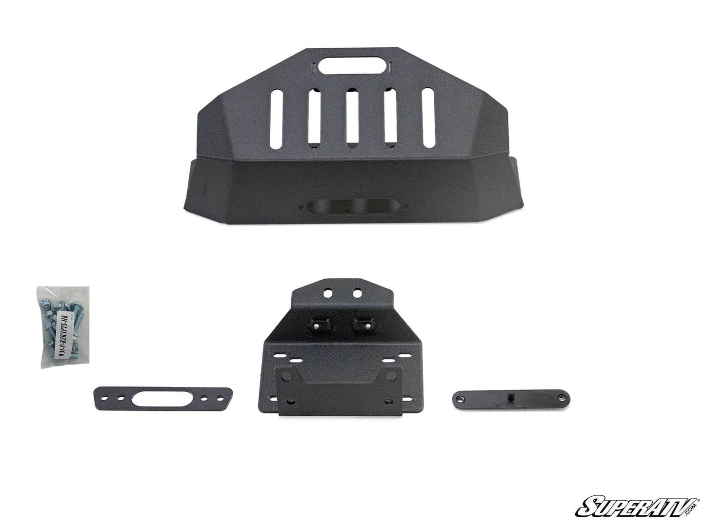 SuperATV Winch Mount Powder-Coated Steel Polaris RZR XP Turbo S