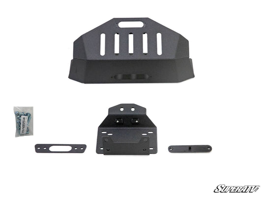 SuperATV Winch Mount Powder-Coated Steel Polaris RZR XP Turbo S