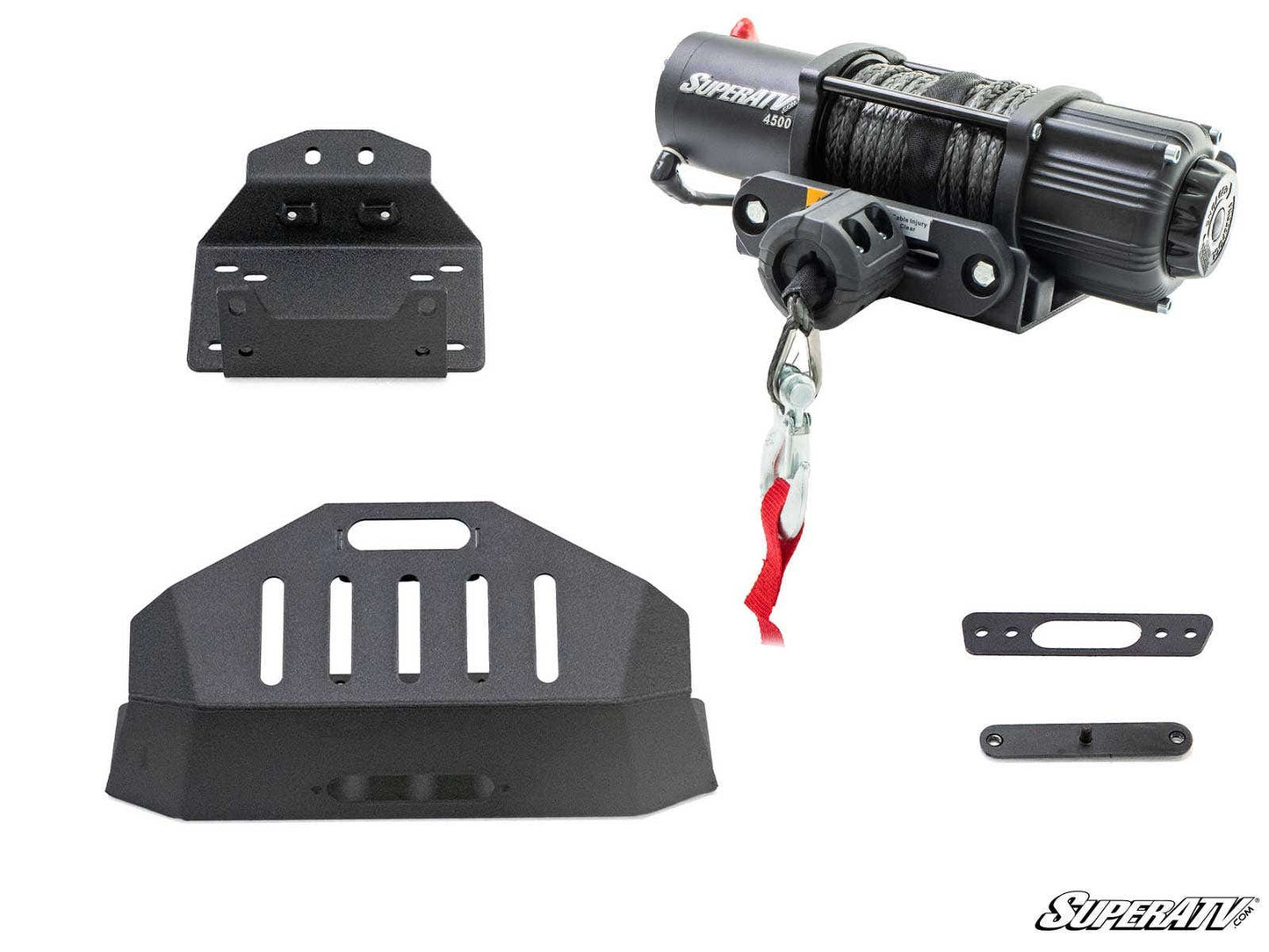 SuperATV Winch Mount Powder-Coated Steel Polaris RZR XP Turbo S
