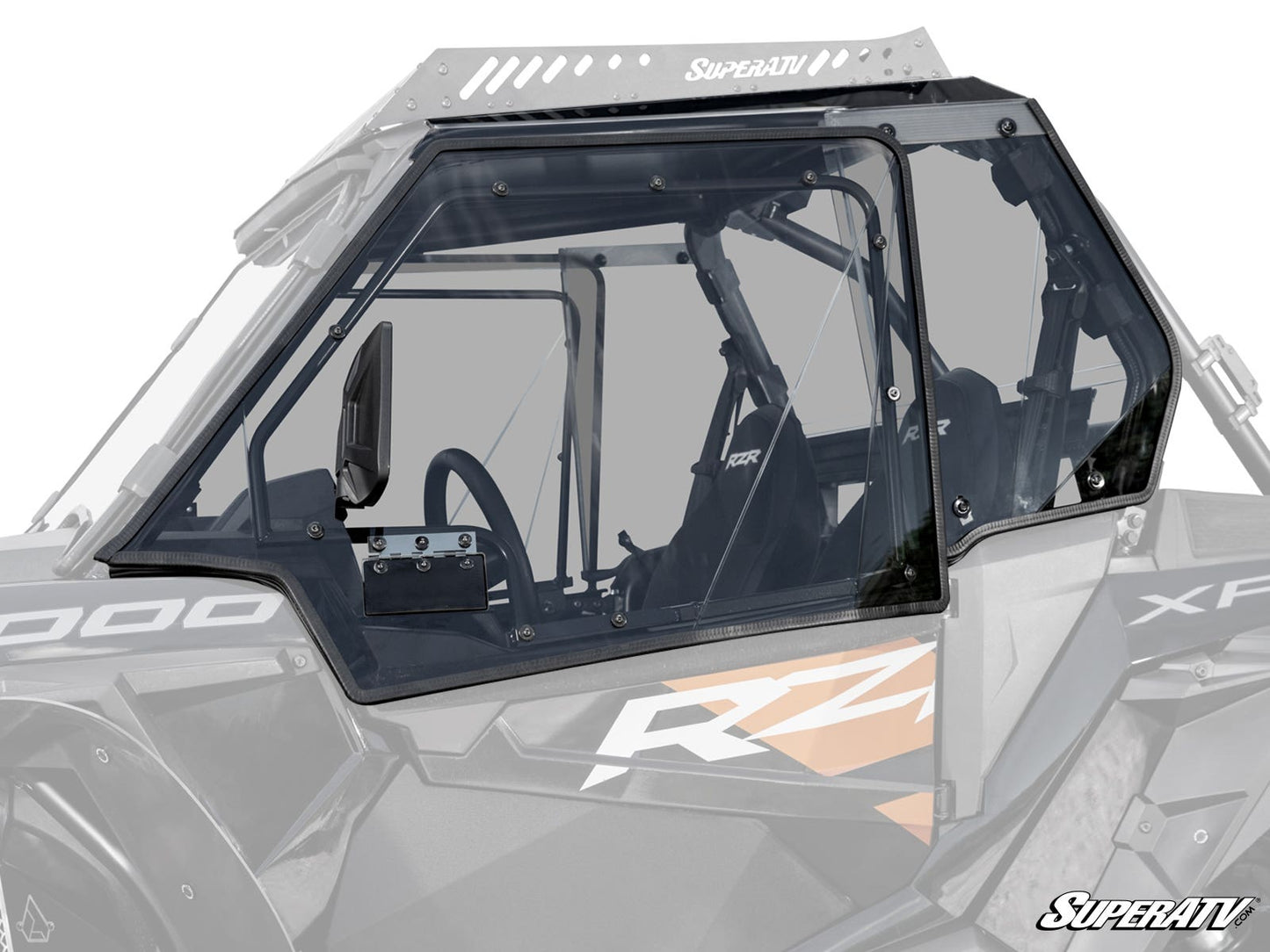 SuperATV Polaris RZR XP Turbo Upper Doors, Scratch‑Resistant Polycarbonate