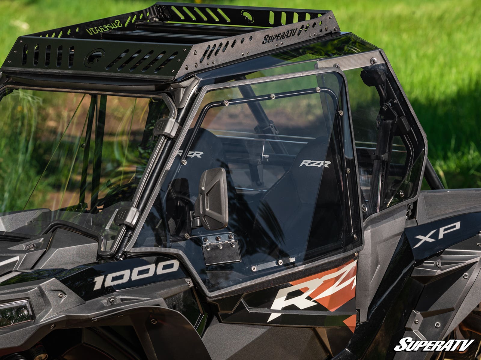 SuperATV Polaris RZR XP Turbo Upper Doors, Scratch‑Resistant Polycarbonate