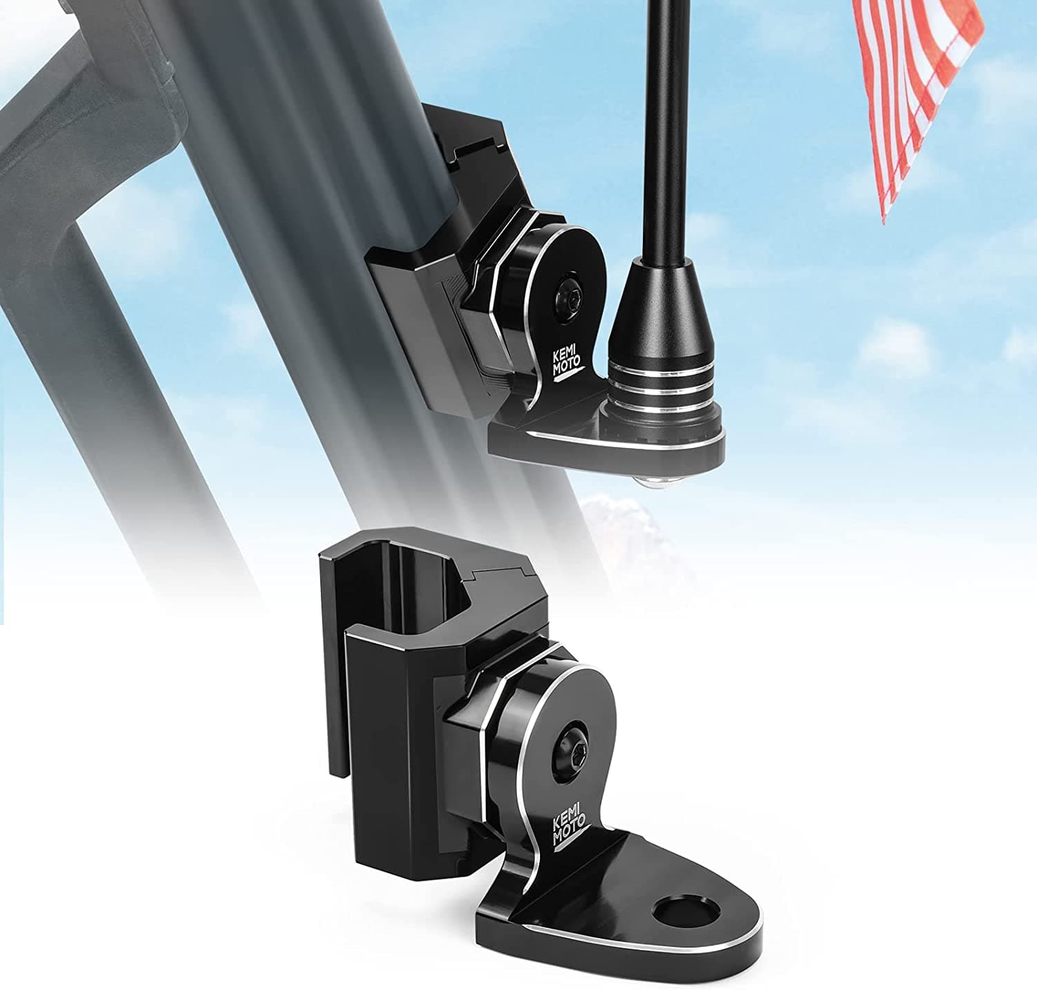 KEMIMOTO Heavy-Duty Aluminum Flag & Whip Light Mount Pro-fit Cage