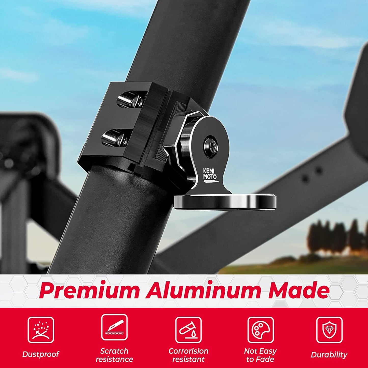 KEMIMOTO Heavy-Duty Aluminum Flag & Whip Light Mount Pro-fit Cage