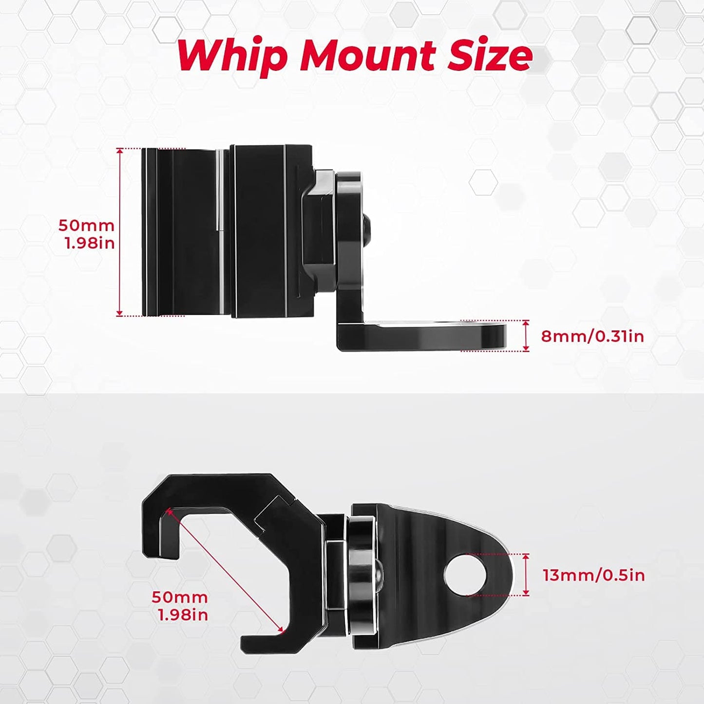 KEMIMOTO Heavy-Duty Aluminum Flag & Whip Light Mount Pro-fit Cage
