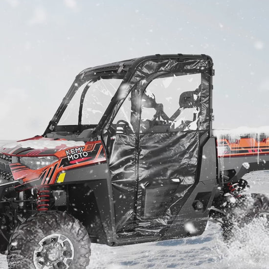 Kemimoto 2-in-1 Sliding Rear Windshield for Polaris Ranger XP 1000